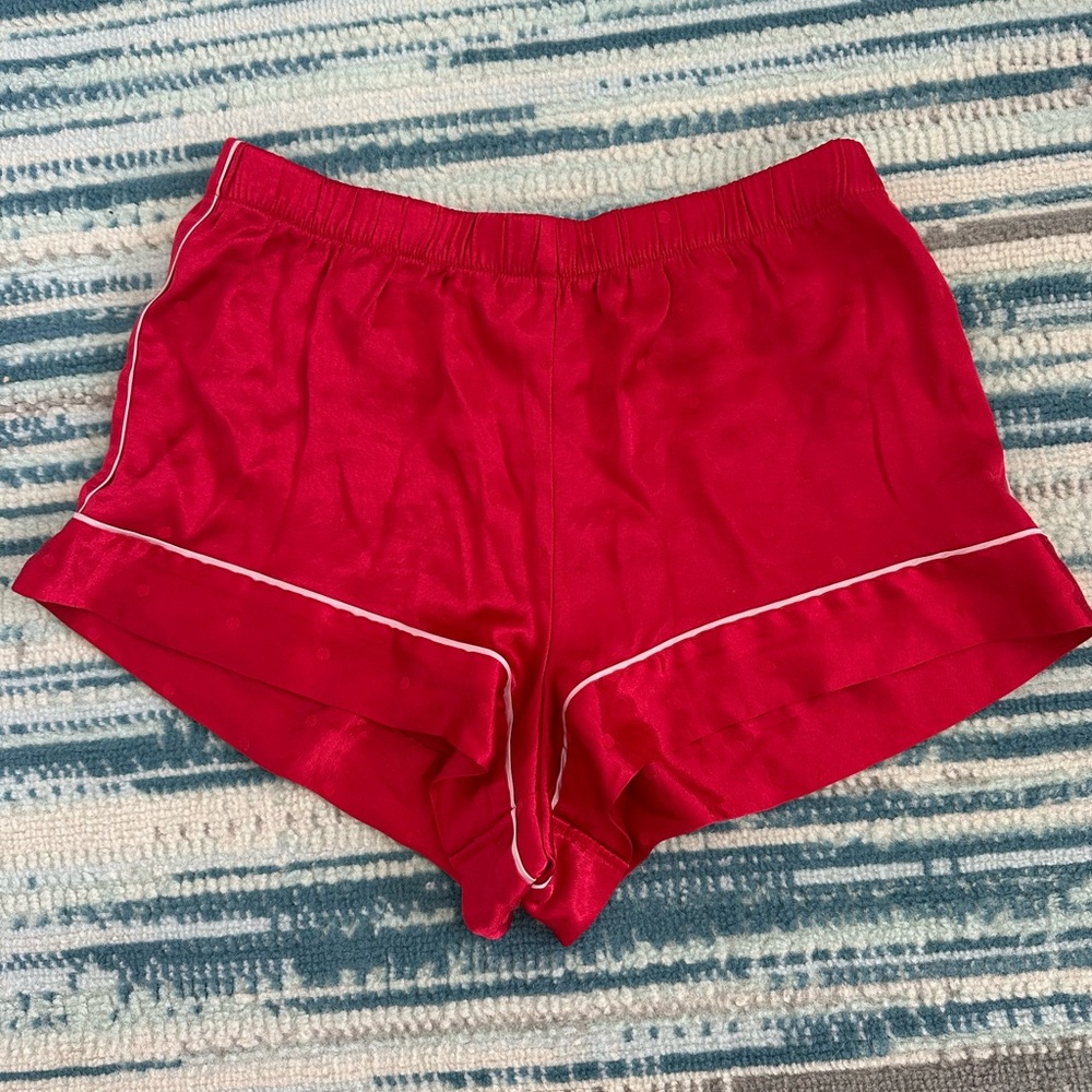 Victoria's Secret Red Pajama Shorts with White Piping
